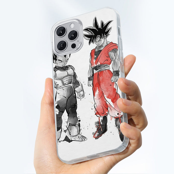 Watercolor Goku And Vegeta Posing Dragon Ball Z iPhone case