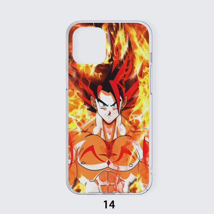 Dragon Ball Goku Super Saiyan Rose Flaming Fan Art iPhone 15 Series Phone Case