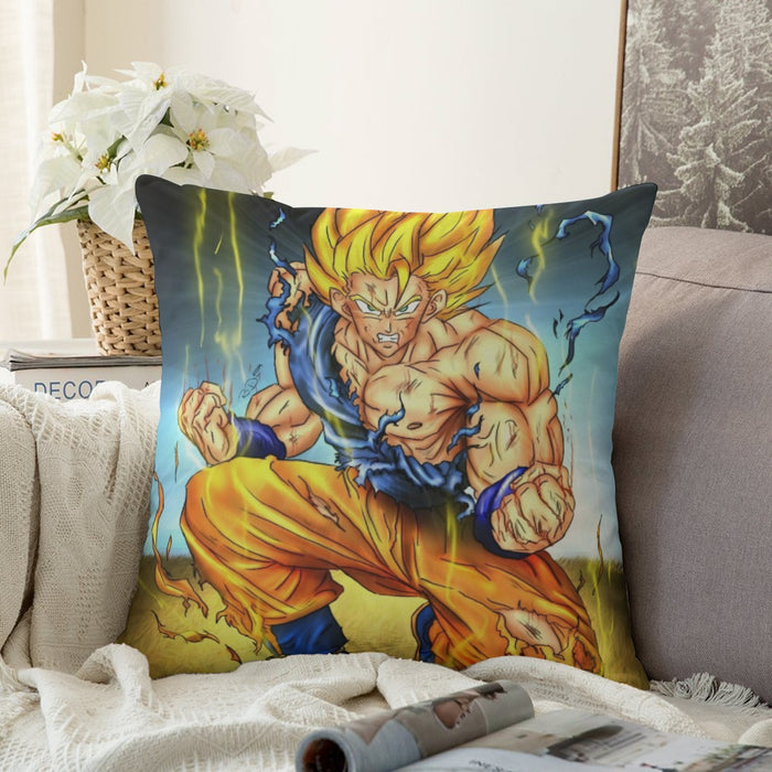 DBZ Goku Super Saiyan Thunder Power Damage Fight Cool Design Couch Pillowcase