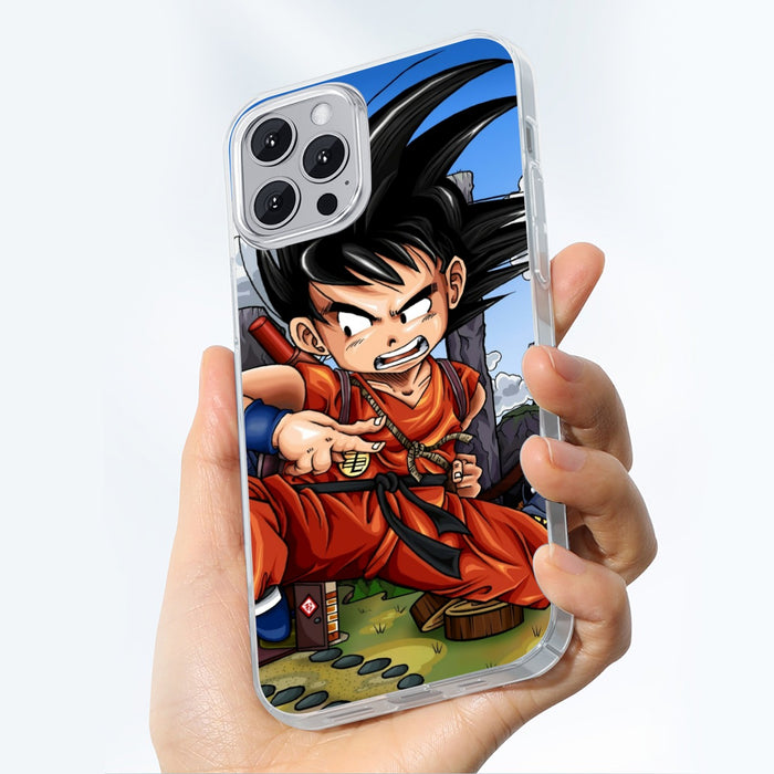 Dragon Ball Anime Angry Kid Goku Sky Clouds Blue 3D iPhone case