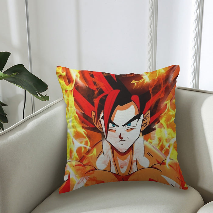 Dragon Ball Goku Super Saiyan Rose Flaming Fan Art Couch Pillowcase