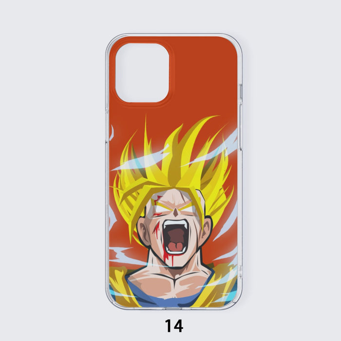 Dragon Ball Goku Super Saiyan Angry Scream Hand Drawing Design iPhone case