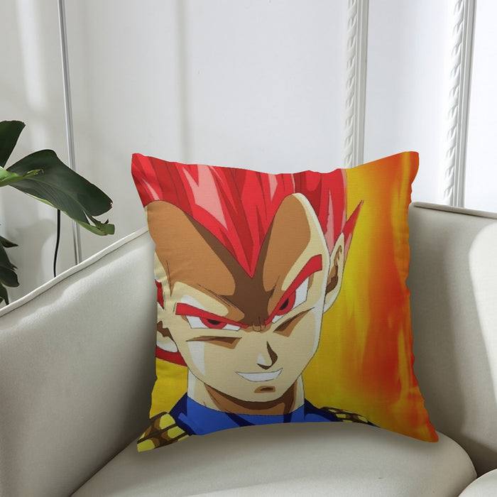 Dragon Ball Vegeta Super Saiyan Red God Vibrant Print Couch Pillowcase