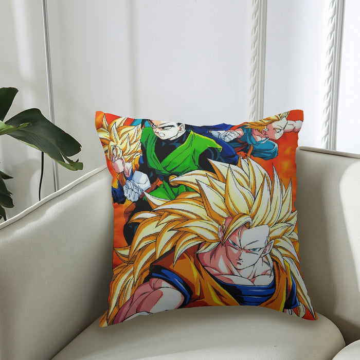 Dragon Ball Goku Super Saiyan 3 Vegeta Gohan Trending Design Couch Pillowcase