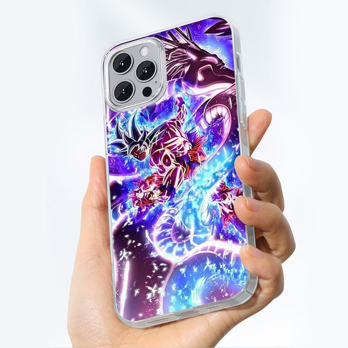 Dragon Ball Super  Ultra Instinct Goku x Shenron iPhone 15 Series Phone Case