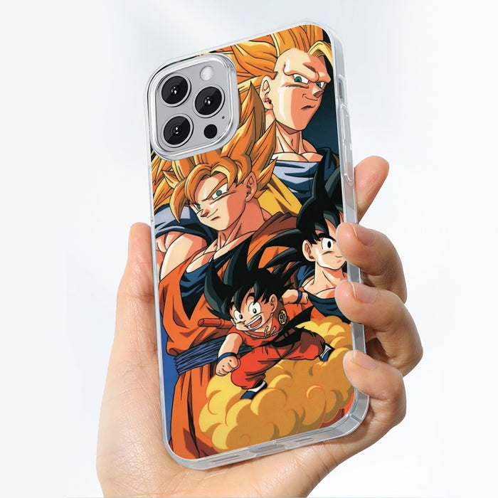 Goku Evolution from Kid to SSJ3 Transformation Dopest 3D iPhone 15 Series Phone Case