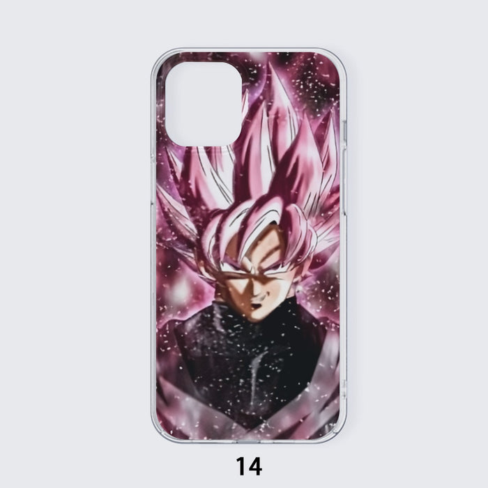 Dragon Ball Z Super Saiyan Goku Black Rose Pink iPhone case