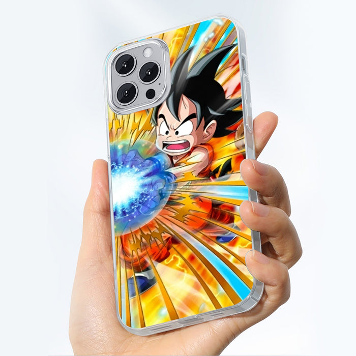 Dragon Ball Energy Kid Goku Blue Kamehameha iPhone case