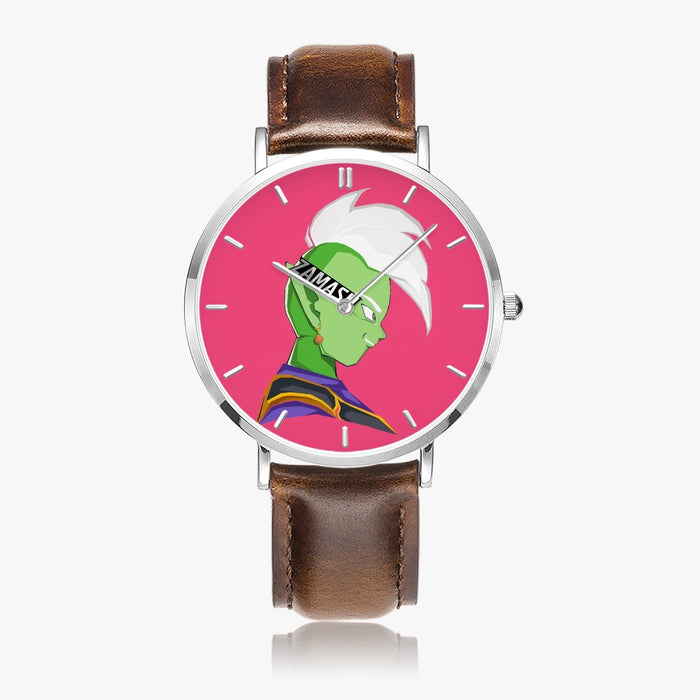 DBZ-Store Dope Super Cool Grin Zamasu Potara Earring Pink Graphic Watch