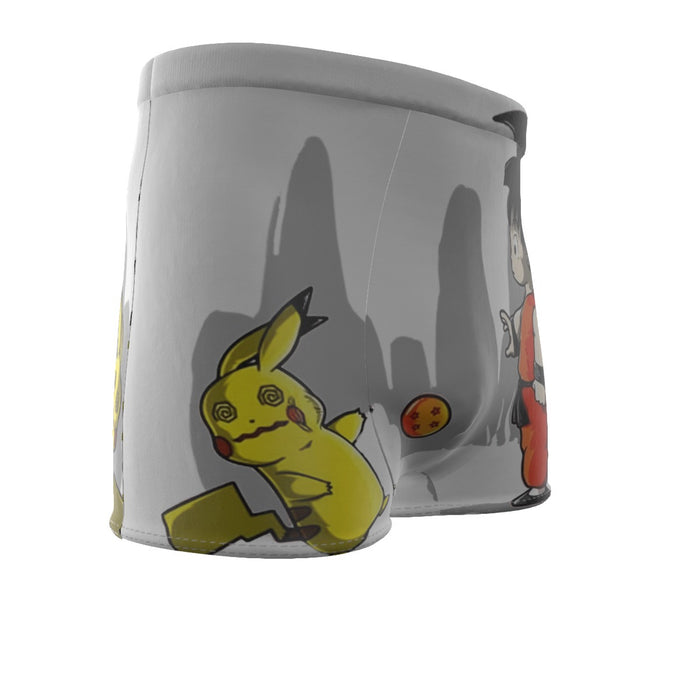 Goku Throwing A Dragon Ball At Pikachu Men's Boxer Briefs