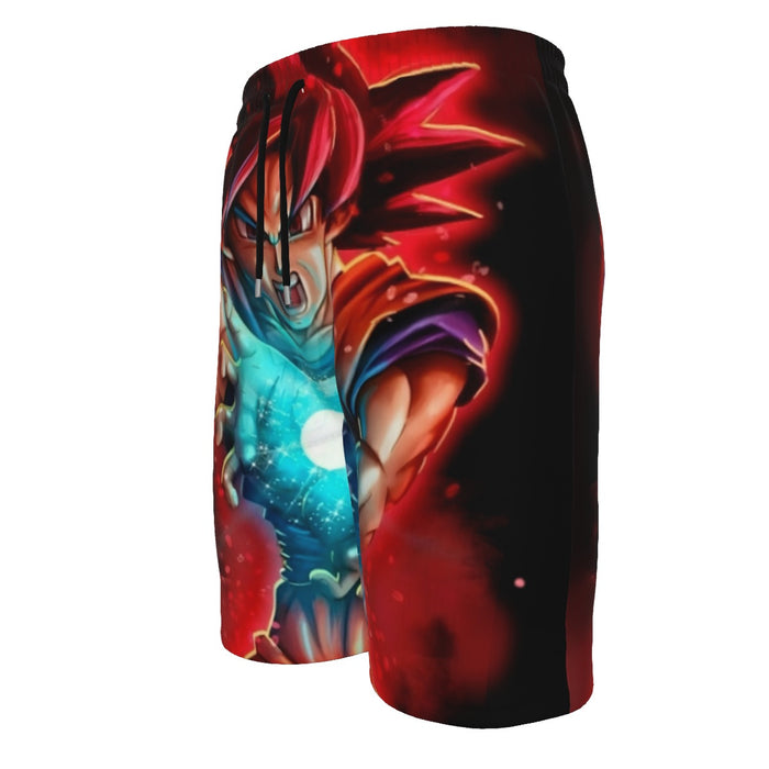 Awesome Red Hair Goku DBZ Beach Shorts