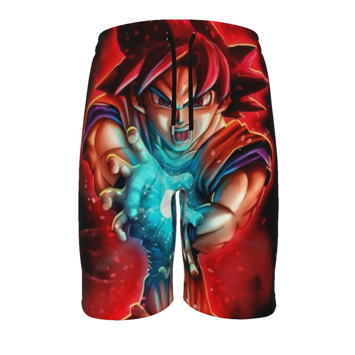 Awesome Red Hair Goku DBZ Beach Shorts