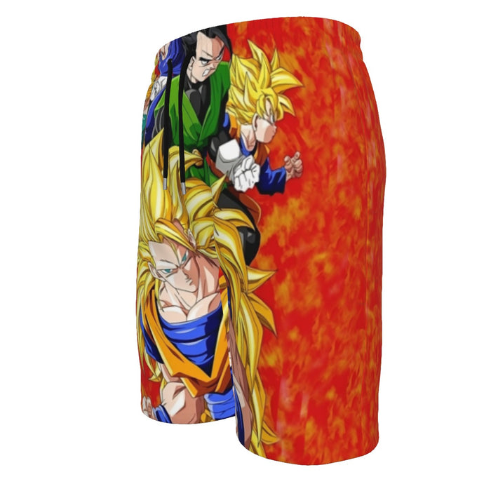 Dragon Ball Goku Super Saiyan 3 Vegeta Gohan Trending Design  Men‘s Beach Shorts