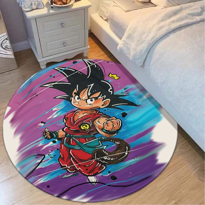 Dragon Ball Z  Kid Goku Graffiti Painting  round mat