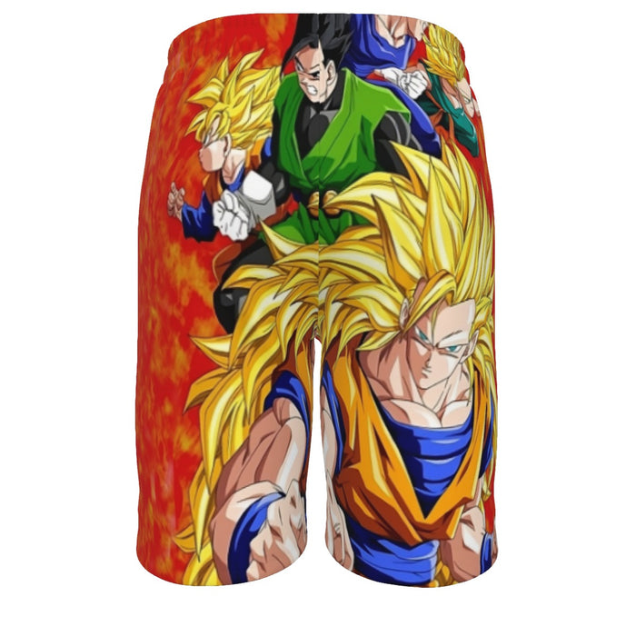 Dragon Ball Goku Super Saiyan 3 Vegeta Gohan Trending Design  Men‘s Beach Shorts