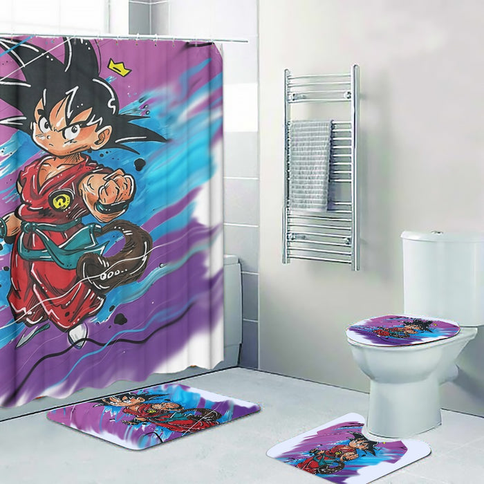 Dragon Ball Z  Kid Goku Graffiti Painting Four-piece Bathroom