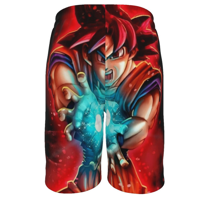 Awesome Red Hair Goku DBZ Beach Shorts