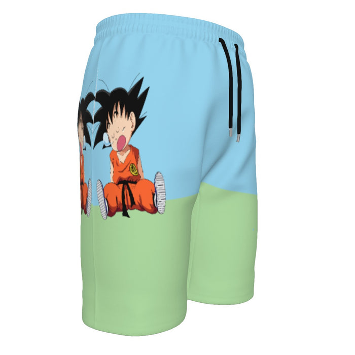 Dragon Ball Goku Kid Cute Day Dreamer Sleeping Anime Design Men‘s Beach Shorts