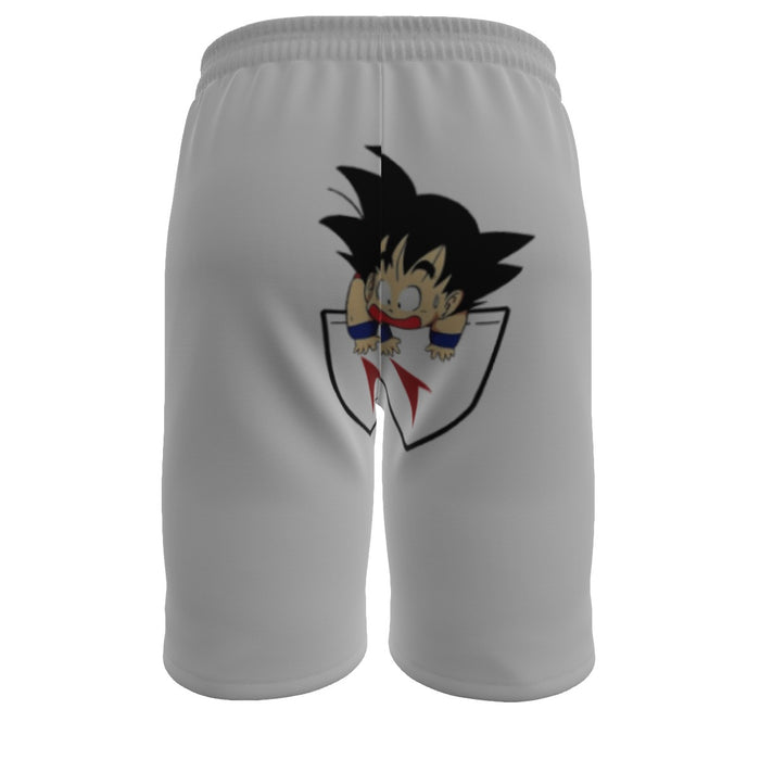 Dragon Ball Kid Goku Coming Out Of Pocket Men‘s Beach Shorts