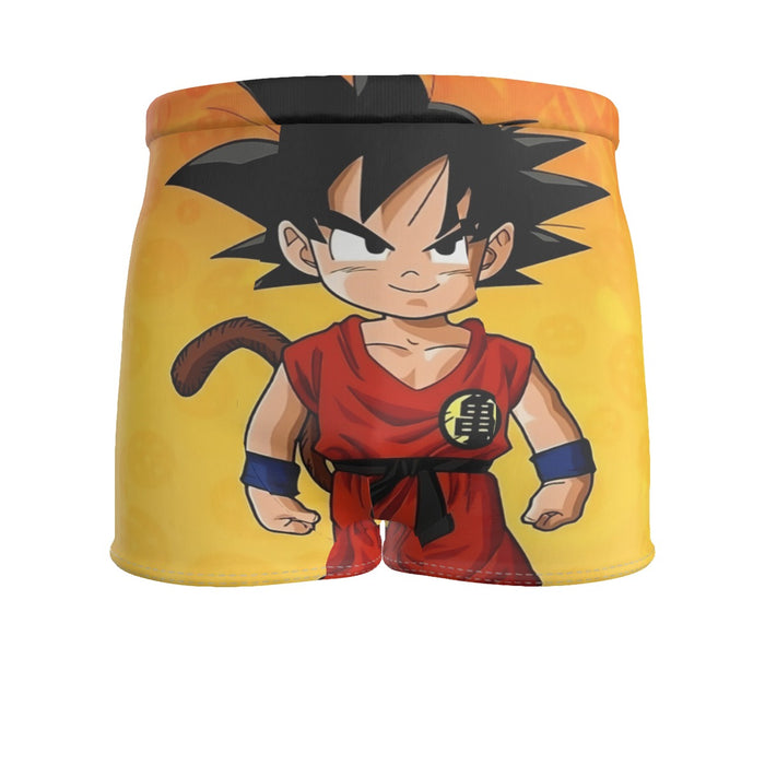 Cute Young Kid Goku Yellow Dragon Ball 3D  Men's Boxer Briefs