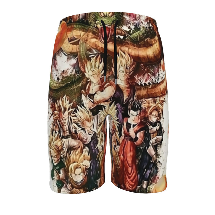 Dragon Ball  Ultimate Shenron x Saiyans Men‘s Beach Shorts