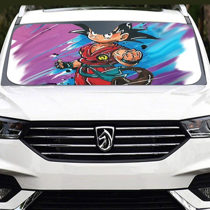 Dragon Ball Z  Kid Goku Graffiti Painting Windshield Sunshade