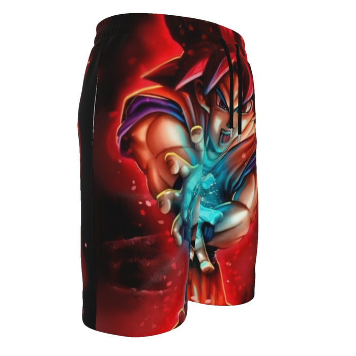 Awesome Red Hair Goku DBZ Beach Shorts