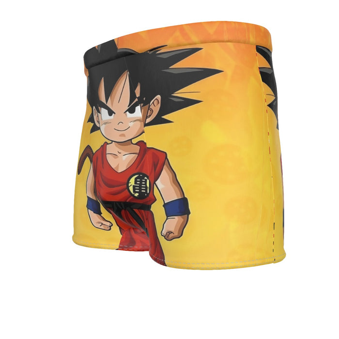 Cute Young Kid Goku Yellow Dragon Ball 3D  Men's Boxer Briefs