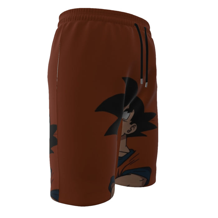 Goku Orange Minimalistic Background Men‘s Beach Shorts