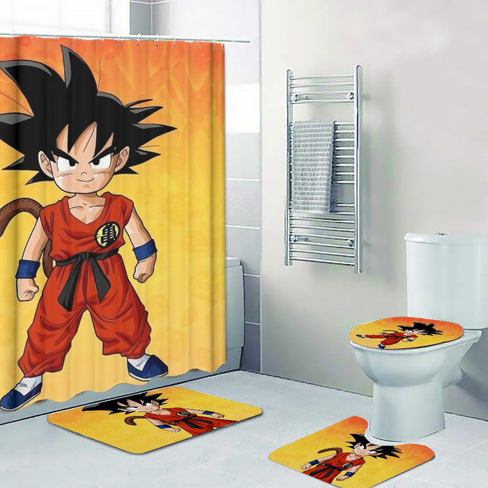 Cute Young Kid Goku Yellow Dragon Ball 3D Four-piece Bathroom