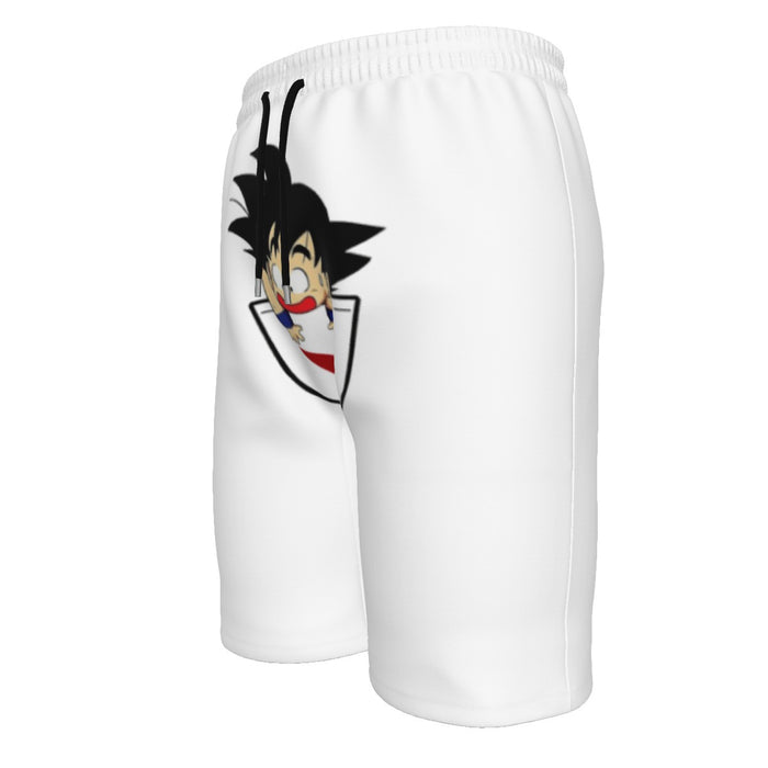 Dragon Ball Kid Goku Coming Out Of Pocket Men‘s Beach Shorts