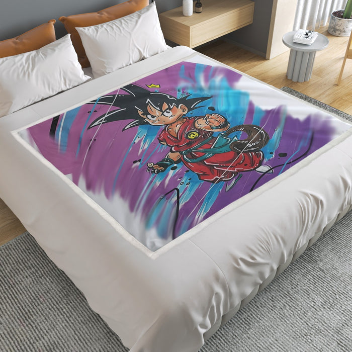 Dragon Ball Z  Kid Goku Graffiti Painting Household Warm Blanket