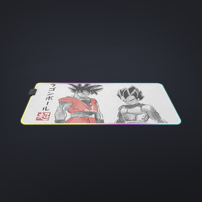 Watercolor Goku And Vegeta Posing Dragon Ball Z cool LED Mouse Pad