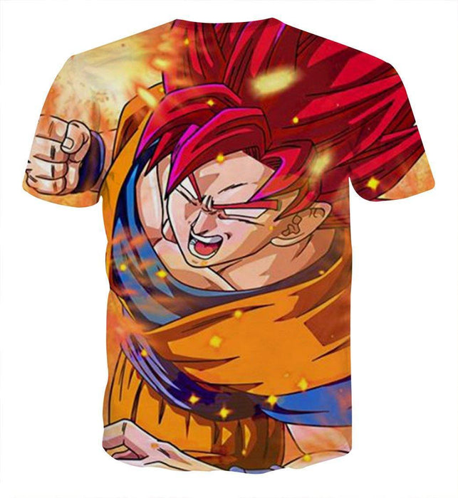 Dragon Ball Goku Super Saiyan Rose Fighting Design T-shirt