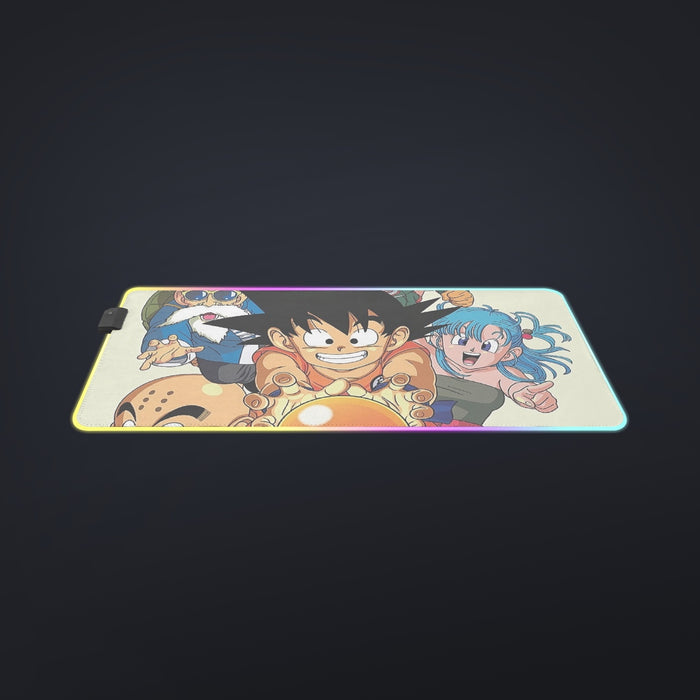 DBZ Kid Goku Master Roshi Bulma Krillin Chasing Dragon Ball Funny cool LED Gaming Mouse Pad