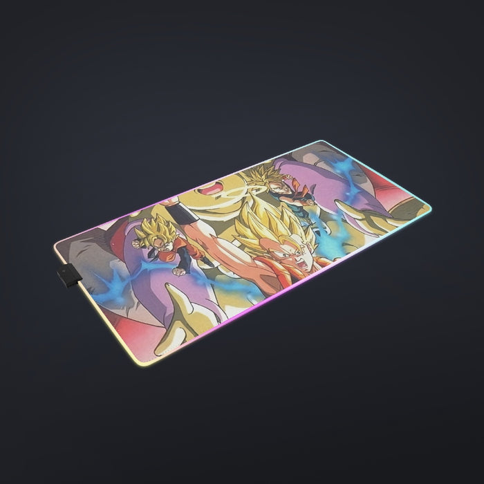 DBZ Goku Vegeta Fusion Saiyan Gogeta Colorful Design Streetwear cool LED Mouse Pad