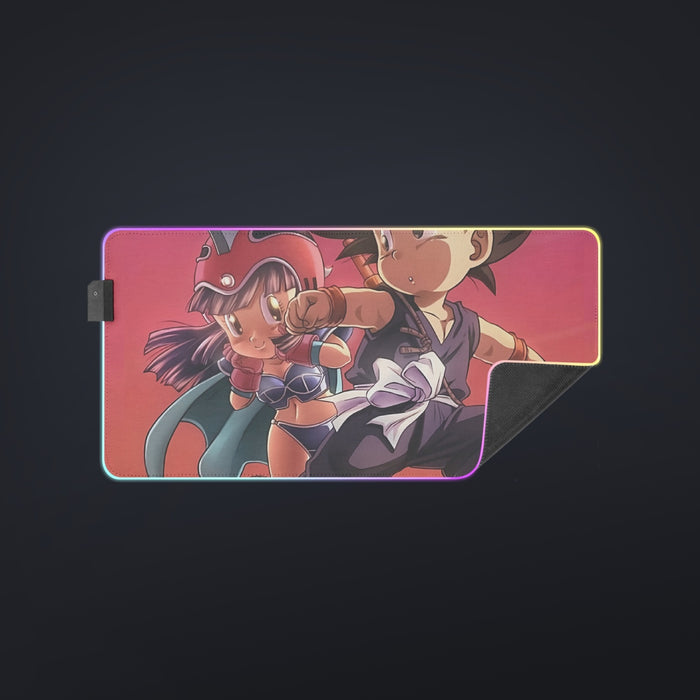 Kid Goku & Chichi Flying on Golden Cloud 3D  cool LED  Mouse Pad