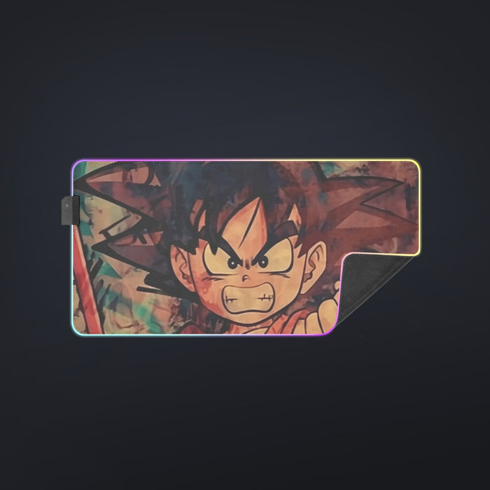Kid Young Goku Vintage Tie Dye Painting Stylish DBZ 3D cool  LED Mouse Pad