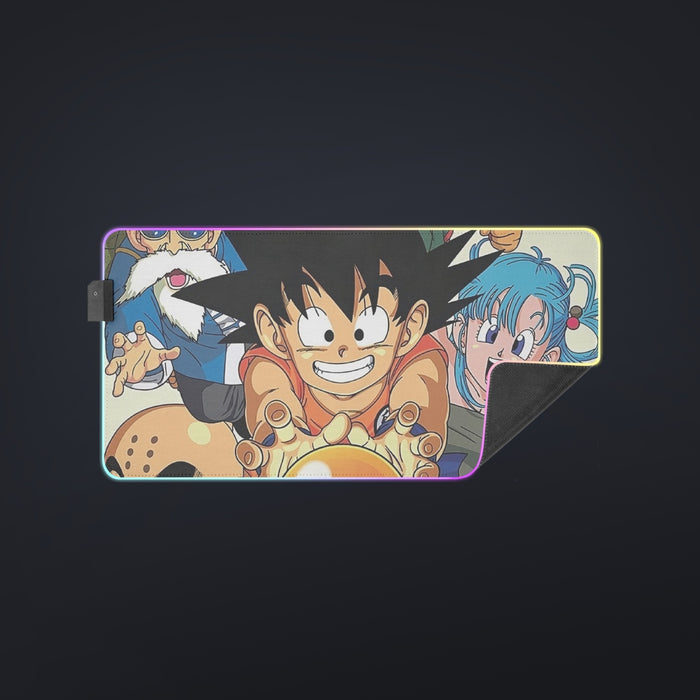 DBZ Kid Goku Master Roshi Bulma Krillin Chasing Dragon Ball Funny cool LED Gaming Mouse Pad