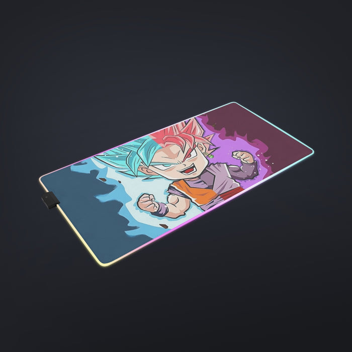 Dragon Ball Super Cute Chibi Blue Vegito Goku Rose Cool  LED Gaming Mouse Pad