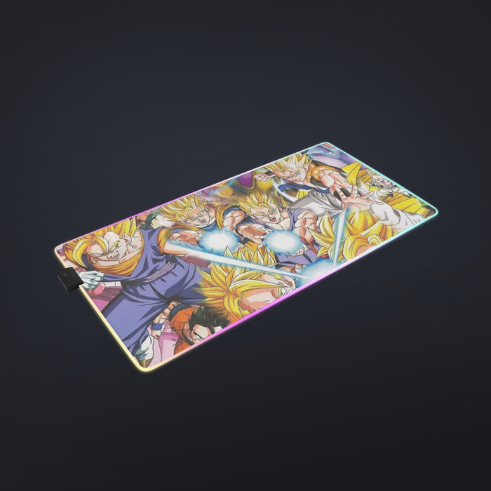 DBZ Goku Gohan Goten Super Saiyan Kamehameha Color Design Cool LED Mouse Pad