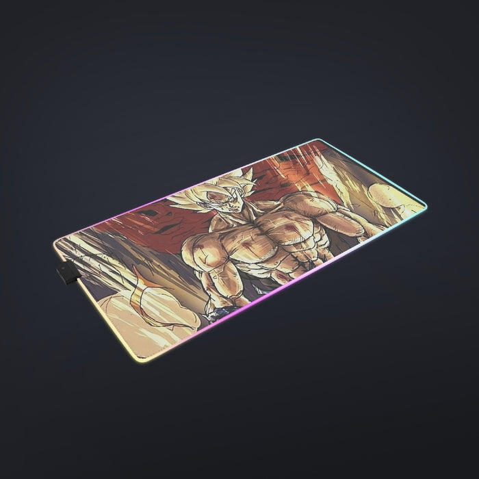 Powerful Goku Super Saiyan 2 Transformation SSJ2 cool  LED Mouse Pad