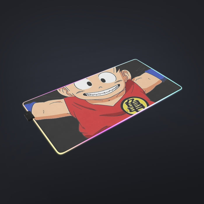 DBZ Jumping Kid Goku In His Training Suit cool LED Mouse Pad