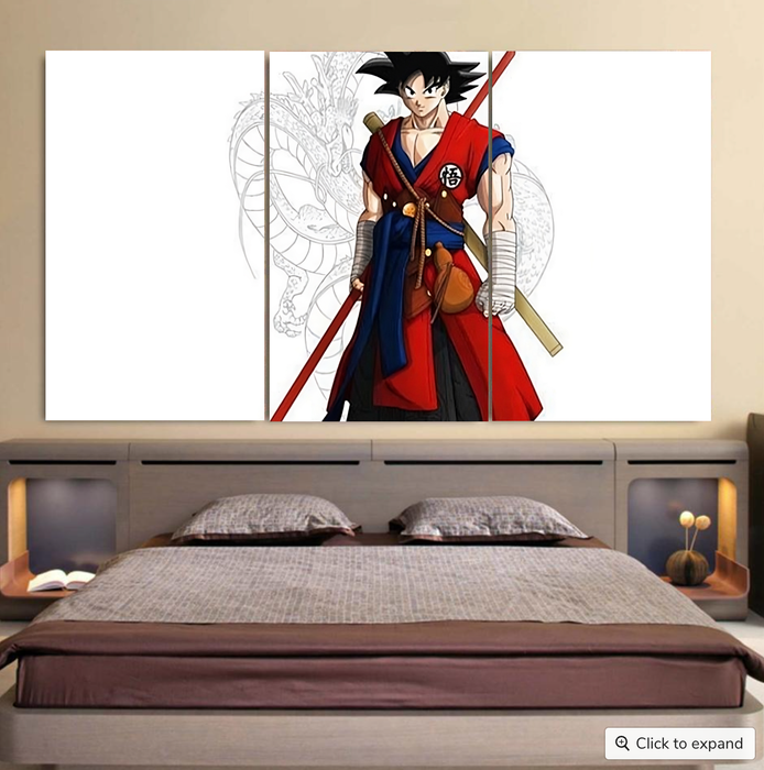 Dragon Ball Z Cool Adult Goku Fighter Attire Shenron Cool 3pc Canvas