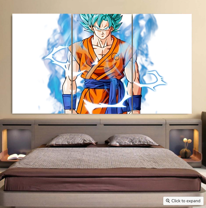 Dragon Ball Super SSGSS Goku Cool 3pc Canvas