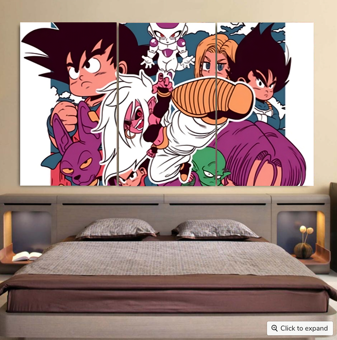 Kid Versions Of Dragon Ball Z Characters Cool 3pc Canvas