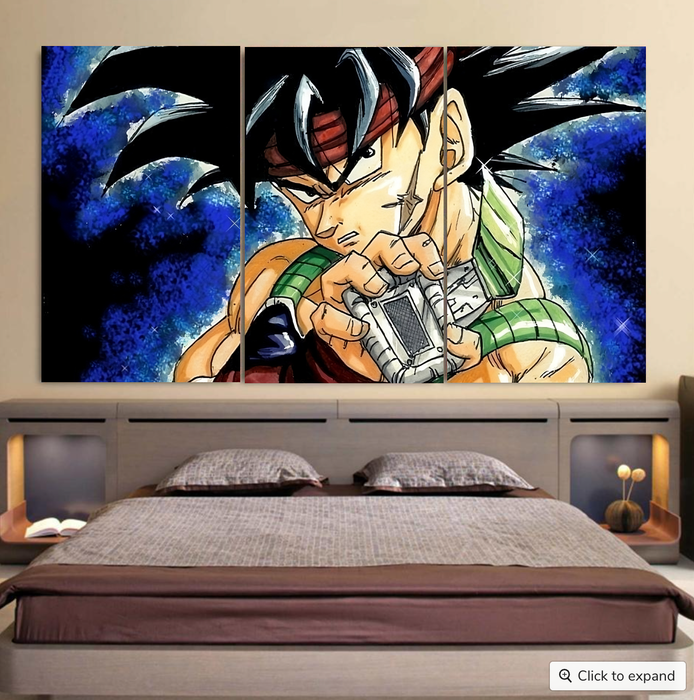 Dragon Ball Bardock Super Saiyan Goku Father Warrior Color Streetwear Cool 3pc Canvas