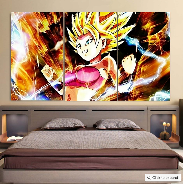 Dragon Ball Super Caulifla Super Saiyan 2 Epic Casual Cool 3pc Canvas