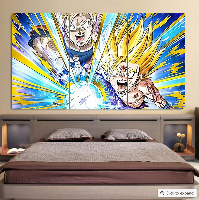 Dragon Ball Teen Gohan Dokkan Battle Super Saiyan 3 Cool Cool 3pc Canvas