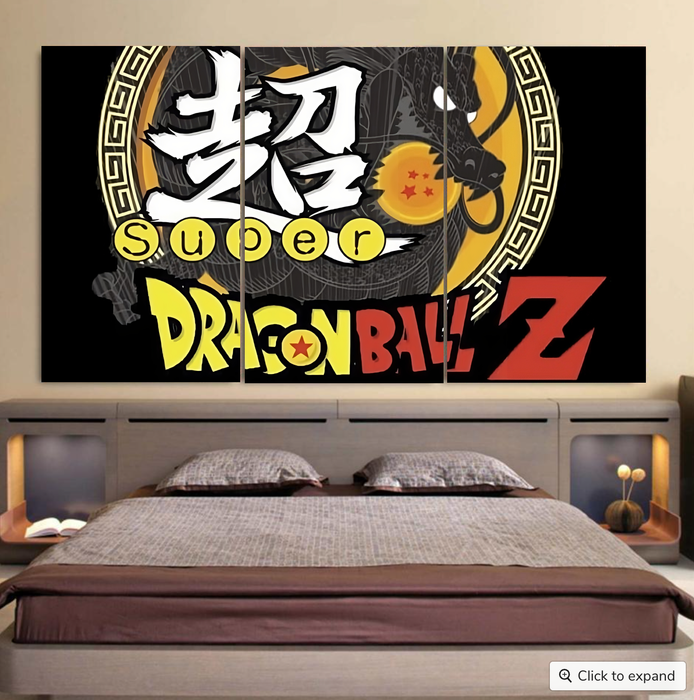 Dragon Ball Z Super Kanji Epic Dragon Spirit Shenron Cool 3pc Canvas